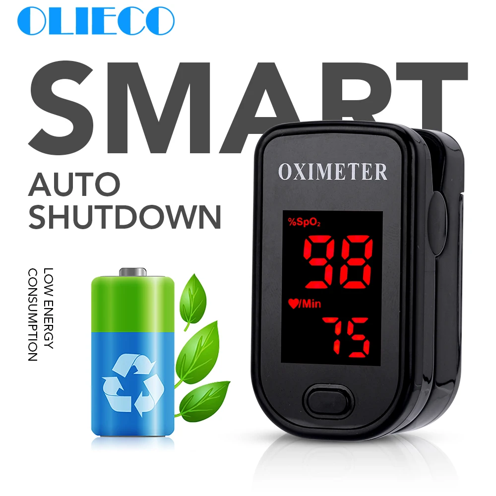 

OLIECO Finger Pulse Oximeter Portable Digital Blood Oxygen Saturation Meter with OLED Display Children Adult SPO2 PR Oximetro CE