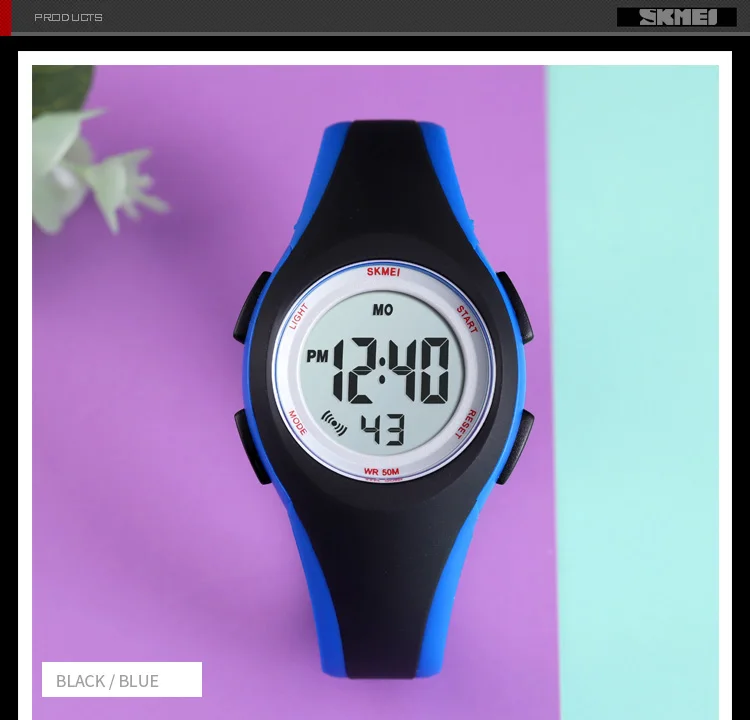 SKMEI Children LCD Electronic Digital Watch Sport Watches Stop Watch Luminous 5Bar Waterproof Kids Wristwatches For Boys Girls