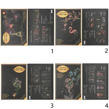 4 листа/лот скрапание краски царапины ночной вид винтажные открытки рисунок вид фейерверк масляная открытка-картина