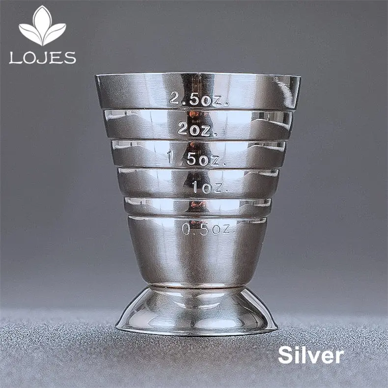Мерный стакан унция Jigger Бар коктейль напиток миксер ликер мерный стакан Mojito мерник Молоко Кофе Кружка из нержавеющей стали - Цвет: Silver
