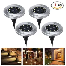 Солнечный грунтовый светильник Водонепроницаемая садовая дорожка настенная лампа с 8 светодиодами лампа для дома подъездная дорога газон дорога