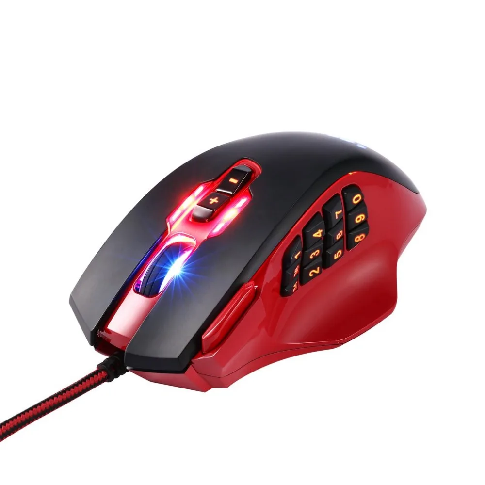 

19 Keys Professional RGB Gaming Mouse 3D Optical Wired Laser Game Mouse With Side Buttons and Adjustable Backlight