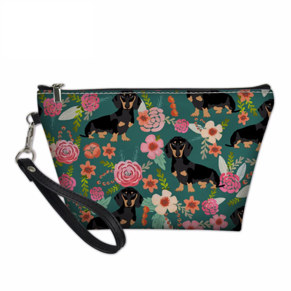 

NOISYDESIGNS Portable Travel pup Women Dachshund 3D Cosmetic Bags Lady Makeup Pouch Neceser Toiletry Organizer Case Pouch
