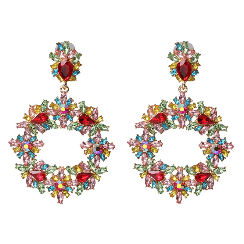 JUJIA, фирменный дизайн, богемные Роскошные Разноцветные серьги-капли с кристаллами, ювелирные серьги для женщин, свадебные подарки для вечеринки - Окраска металла: 52200-MT
