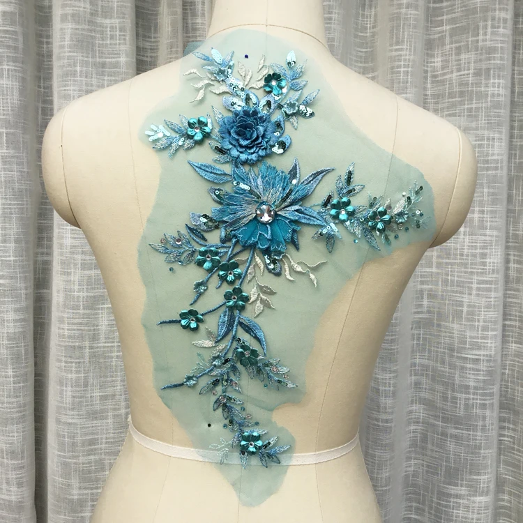 Вышивка блестками кружева патч Стразы бисером цветы аппликация ручной работы Diy Материал аксессуары для одежды RS920