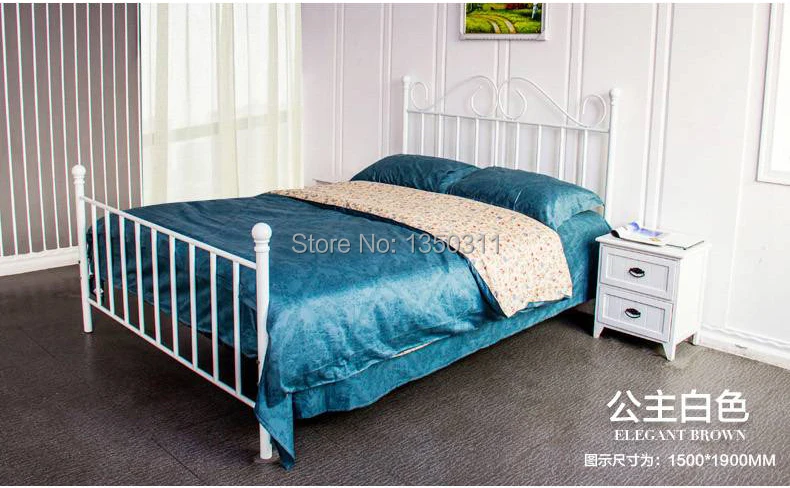 Simple European style Iron bed double bed 1.8 1.5 1.2 meters children bed white princess bed Simple European style Iron bed double bed 1.8 1.5 1.2 meters children bed white princess bed