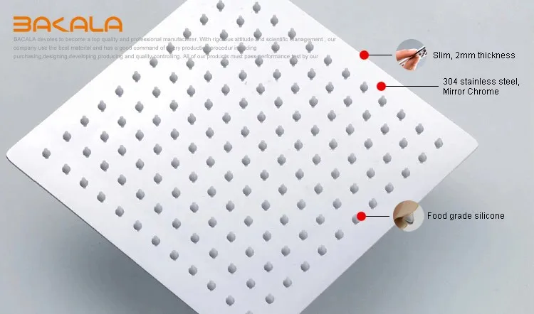 BAKALA 40 см* 40 см квадратный дождевой Душ 16 дюймов нержавеющая сталь душевая головка дождь Душевая Головка s с 35 см душевая рукоятка
