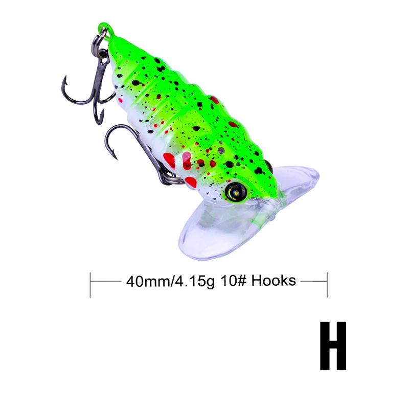 JACKFISH 1 шт. насекомые рыболовные приманки 4 см/5 г рыболовная приманка на окуня cicada iscas artificiais para PESCA, воблер рыболовные снасти - Цвет: H