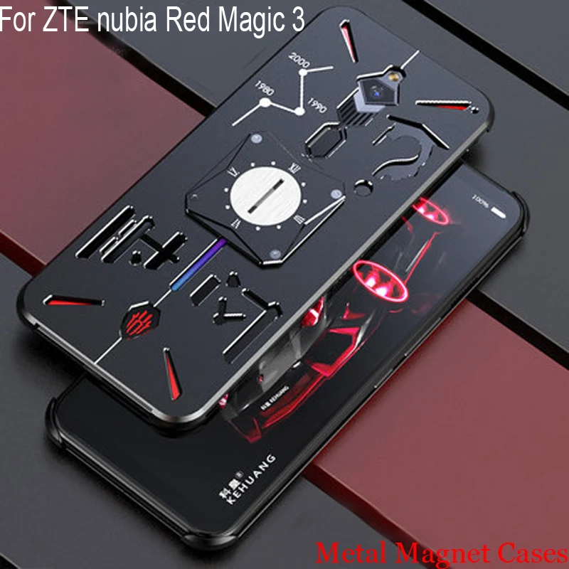 Роскошный металлический магнитный чехол-накладка на заднюю панель телефона для zte nubia Red Magic 3, магнитный автомобильный чехол-держатель для zte nubia Red Magic3 NX629J