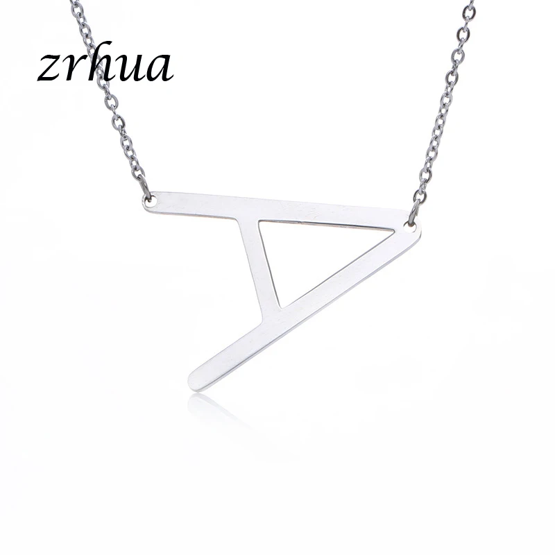 ZRHUA Silver A Z large Initial Letters Alphabet Personalized Charm Big Letter Script Name ...