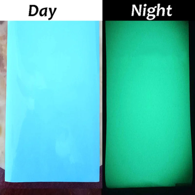 25 см* 25 см цветная светящаяся пленка, пленка для передачи тепла, футболка, светящаяся в темное время суток, печать на кроп-номере, узоры для спортивной одежды - Цвет: Blue Light Green