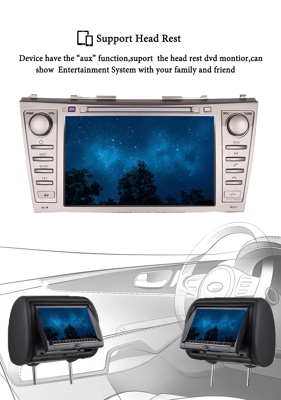 Top 4G+64G Android 9.0 Car Autoradio dvd Video headunit with 3/4g wifi gps navi For Toyota camry 2007 - 2011 SWC TPMS OBD2 DAB BT SD 12