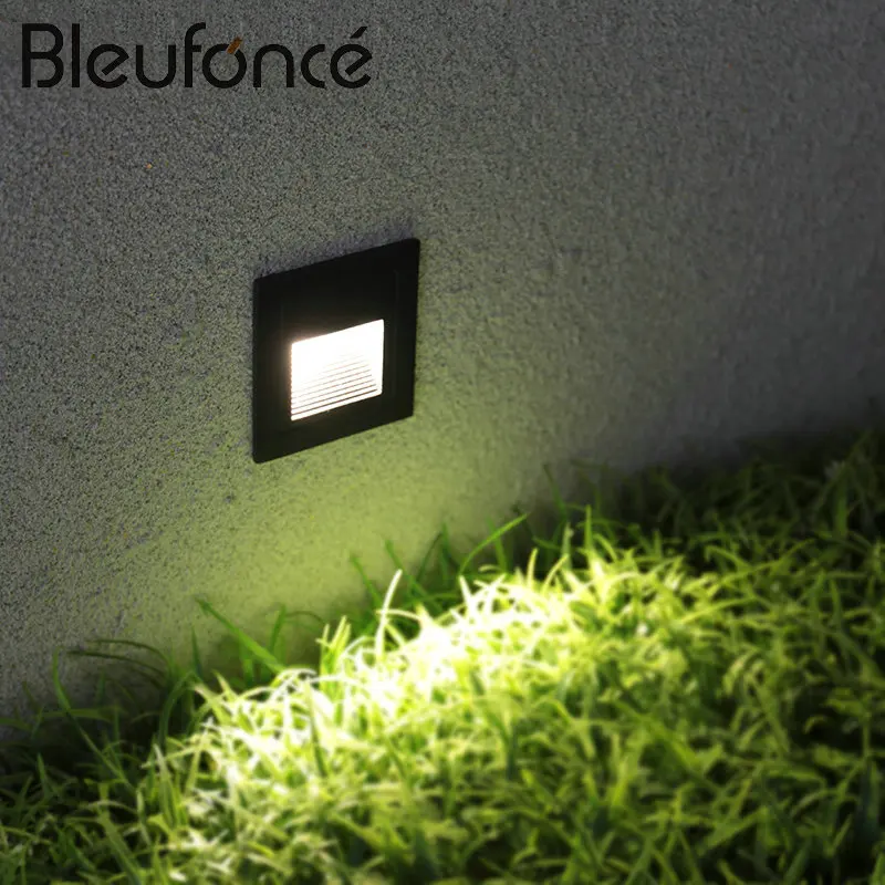 Modern Outdoor Waterproof LED Wall Lamp Footlight Waterproof IP65 1W 3W