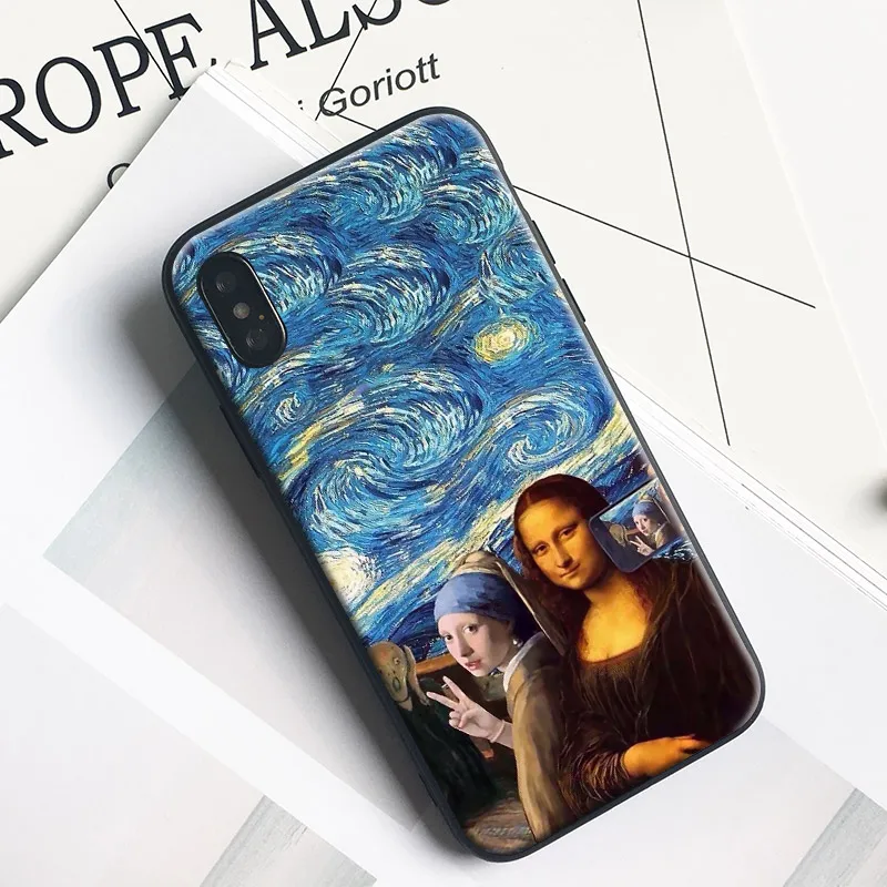 

Mona Lisa funny art Coque Soft Silicone Phone Case Cover shell For Apple IPhone X 8Plus 8 7Plus 7 6SPlus 6s 6Plus 6 Se 5s 5