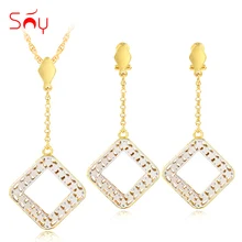 Солнечный Электрический вездеход на ДУ Для женщин колье серьги кулон украшения наборы Star квадрат Макси ювелирные комплекты Dubai