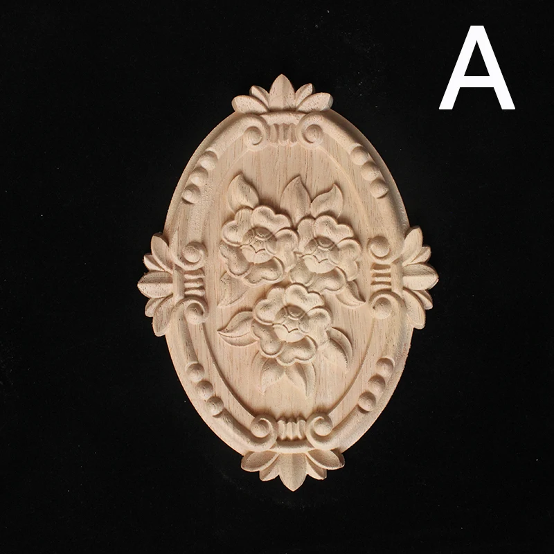 

Exquisite Retro Wood Unpainted Carved Applique Vintage Furniture Craft Decor DIY