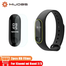 Mijobs 2pcs Ultrathin Antiscratch Mi band 3 Screen Protector for Xiaomi Mi Band 2 Protective Miband 3 Film Smart Watch Bracelets