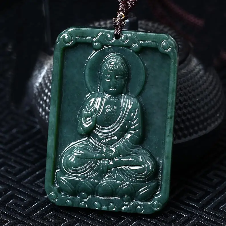 Кулон Будды с природным hetian QINGYU amitabha Зодиак собака свинка покровитель кулон|pendant