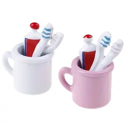 4 шт./компл. кукольный домик Миниатюрная игрушка на присоске для зубной пасты набор зубных щеток миниатюрный Аксессуары для ванной комнаты