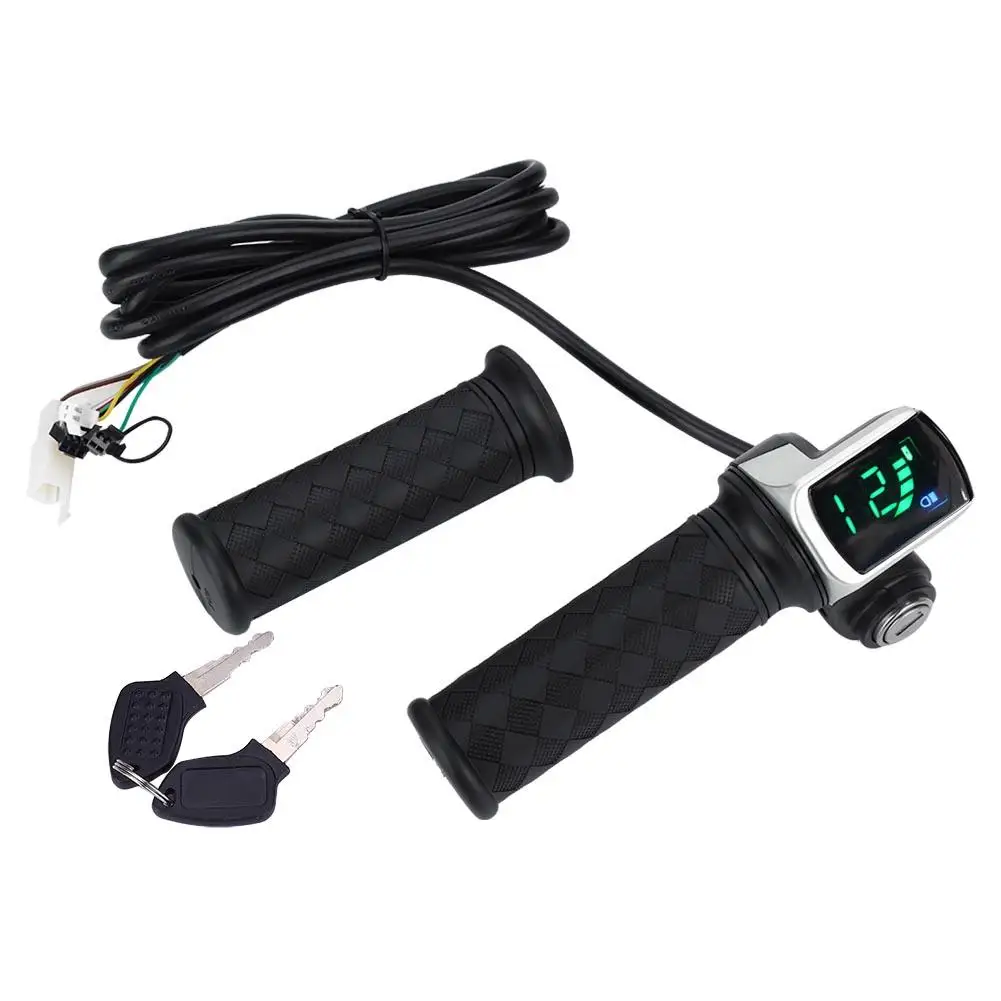 Sale E-bike Throttle with LCD Display Electric Scooter Control Handlebar Black Thumb Speed Throttle Grips with Lock Switch Indicator 0 Sale E-bike Throttle with LCD Display Electric Scooter Control Handlebar Black Thumb Speed Throttle Grips with Lock Switch Indicator 0