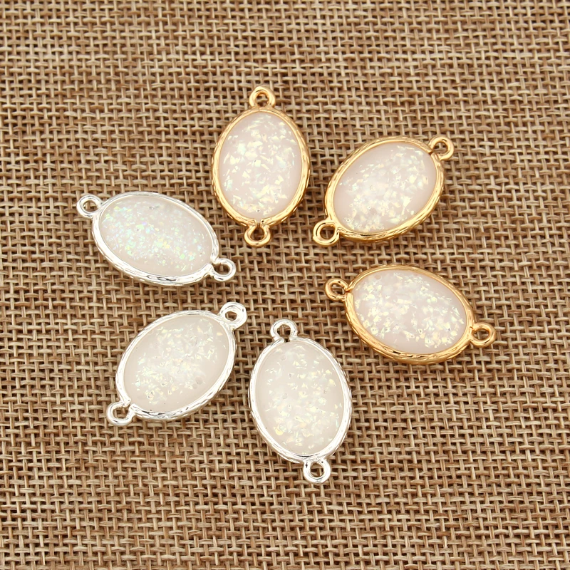 

5pcs Fine Oval Resin Connectors Bracelet Findings DIY Pendant Charms Making Women Necklace Earrings Base Accessory F196