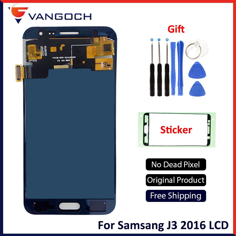 Супер AMOLED для SAMSUNG Galaxy J3 2016 J320F J320H J320M J320FN ЖК-дигитайзер в сборе Замена с яркой