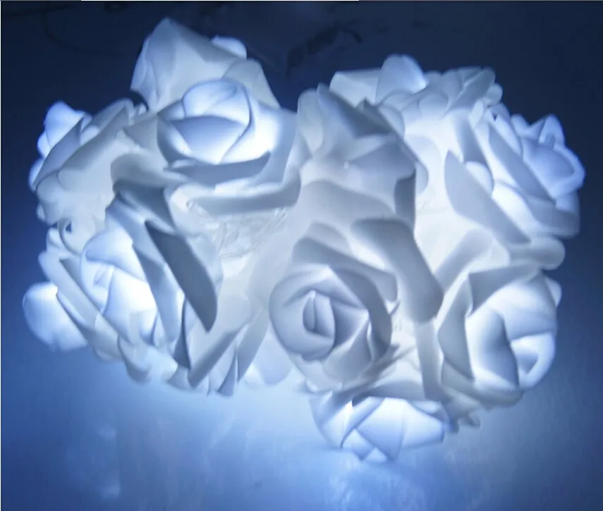 Светодиодный светильник с искусственным цветком розы для свадьбы, гирлянды, праздничные вечерние гирлянды, Декоративный букет светильник