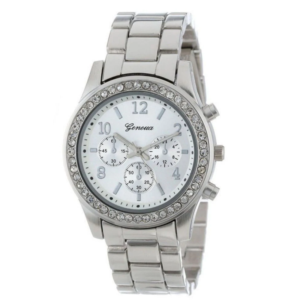Женские часы с искусственным хронографом, кварцевые часы с покрытием, классические круглые женские наручные часы с кристаллами, montres relojes mujer