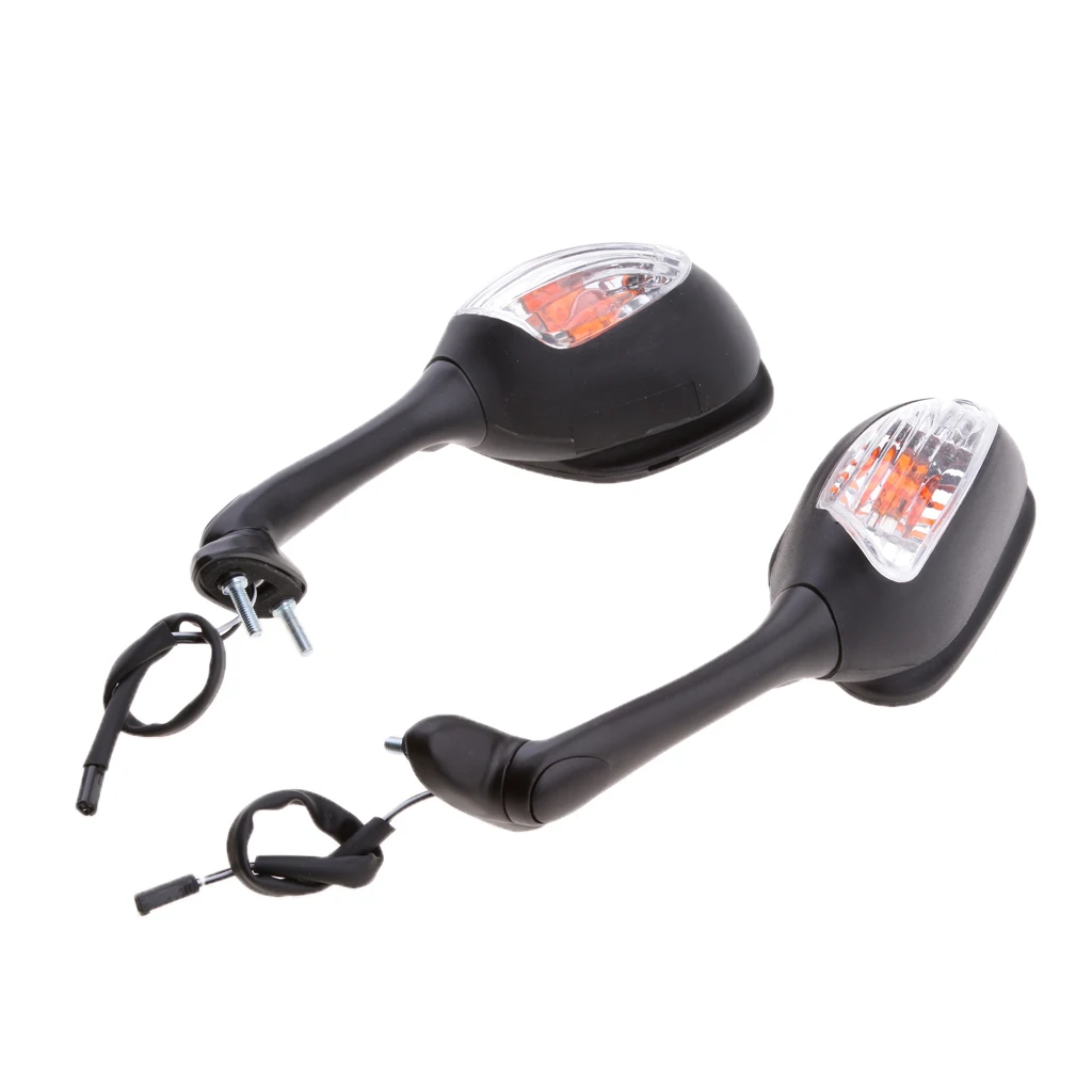 1 Pair Turn Signal Rear View Mirrors For Suzuki GSXR600 GSX-R 750 06-15 GSXR1000