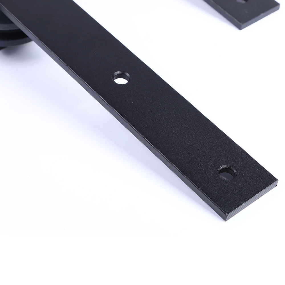 LWZH 16FT/18FT/20FT Black Country Style Steel Sliding Barn Door Hardware Sliding Closet Hardware Kit for Single Door