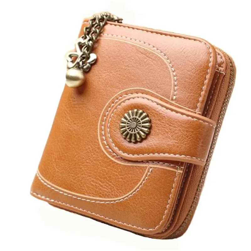 

New Wallet Women Purse Brand Coin Purse Zipper Wallet Female Short Wallet Women Split Leather Purse Small Purse