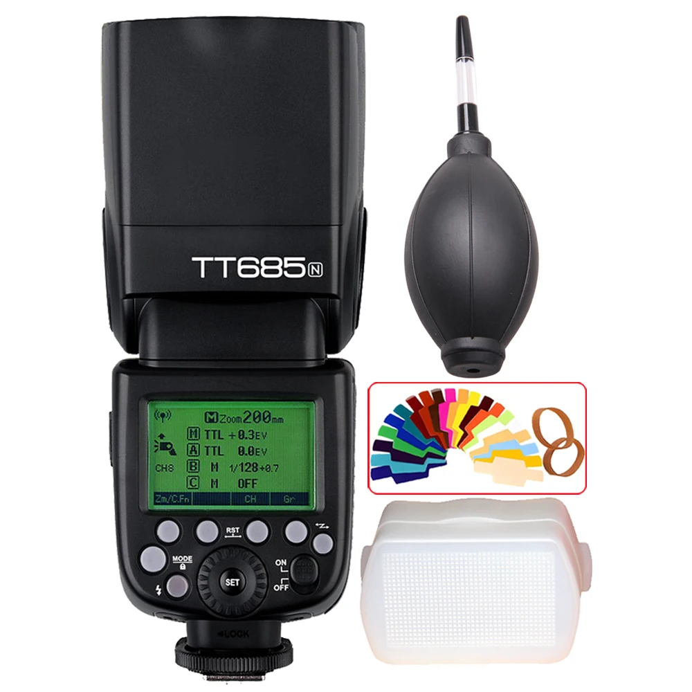 

Godox TT685 TT685N i-TTL 2.4G Wireless High-speed sync 1/8000s GN60 Camera Flash Speedlite for Nikon DSLR Camera
