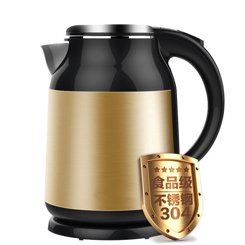 Luxury Golden color 1.8L three layer anti scald water electric kettle