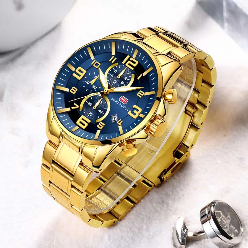  MINI FOCUS Business Mens Watches Top Brand Luxury Sports Quartz Watch Man Chronograph Military Male