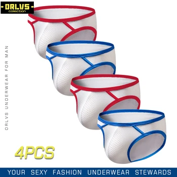 

ORLVS Underwear men Briefs Mesh Modal Briefs Breathable Mens Sexy Ventilate Plus Size Men ropa interior hombre Cuecas