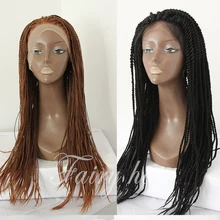 Braided Lace Front Wigs Black Long Synthetic Wigs For Black Women Best Thick Full Hand Braided Synthetic Hair Micro Braided Wig