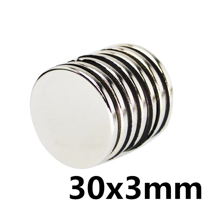 5 шт. диаметр 30x3 мм редкоземельный магнит N35 Супер сильный маленький круглый неодимовый магнит 30*3 мм сильный Мощный магнит