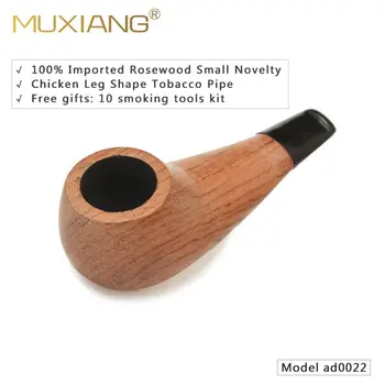 

MUXIANG Free 10 Tools Kit Tobacco Pipe Chicken Leg Pipes 3mm Metal Filter Straight churchwarden Pipe Masculine Gift ad0022