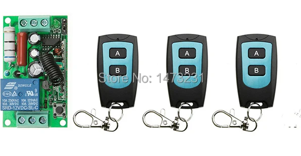

New AC 220V 1CH RF Wireless Remote Switch teleswitch 1pcs Receiver &3pcs Transmitter With 2 buttons