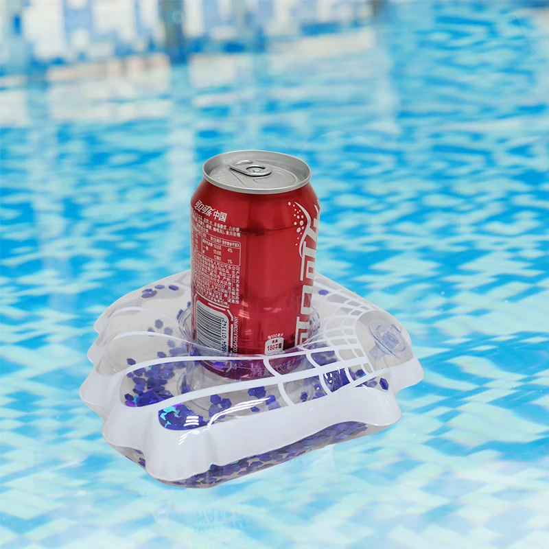 Хит продаж блестящая оболочка надувной плавающий держатель для чашки кока колы