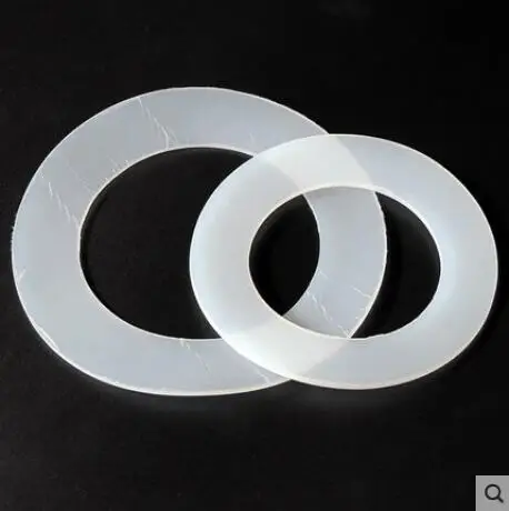 inner diameter 22MM ，outer diameter 50mm, thickness 3MM High Quality milky white Silicone Rubber Sheet For heat Resist Cushion