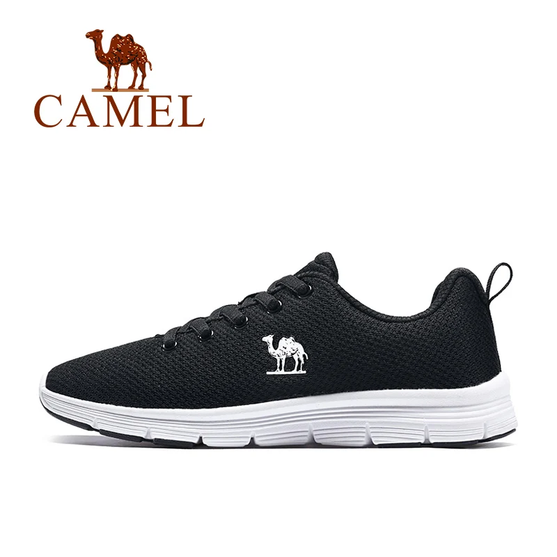 CAMEL мужские кроссовки для бега спортивная обувь для фитнеса тренажерный зал сетка воздухопроницаемые удобные кроссовки дышащие легкие для начинающих стабильность - Цвет: Black