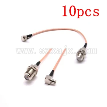 

Wholesale 10pcs RF connector F female to TS9 male right angle type RG316 Pigtail HuaWei antenna Cable 15CM Fast shipping