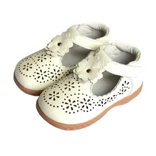 2017 Nouveau Style D’été Enfants Sandales pour Filles Évider En Cuir Véritable Princesse Chaussures Enfants Plage Sandales Bébé En Bas Âge Chaussures