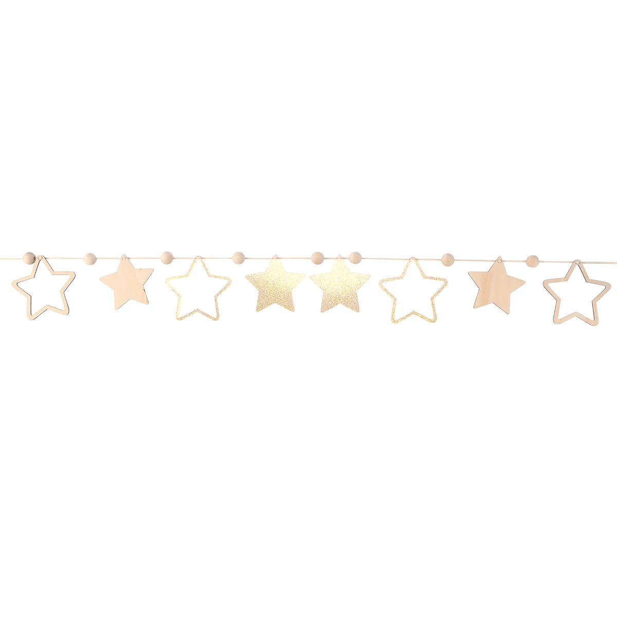 2 метра сверкающие баннеры сверкающие мерцающие Звездная гирлянда струны деревянные пятиконечные звезды настенный дверной подвесной Декор