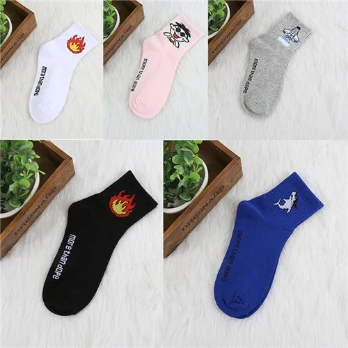 CHAOZHU комплекты модных носков в Корейском стиле для девочек 5 пар/лот, милые повседневные хлопковые носки с рисунком из мультфильма «больше чем допа» полосатые носки с изображением фруктов и животных - Цвет: 14