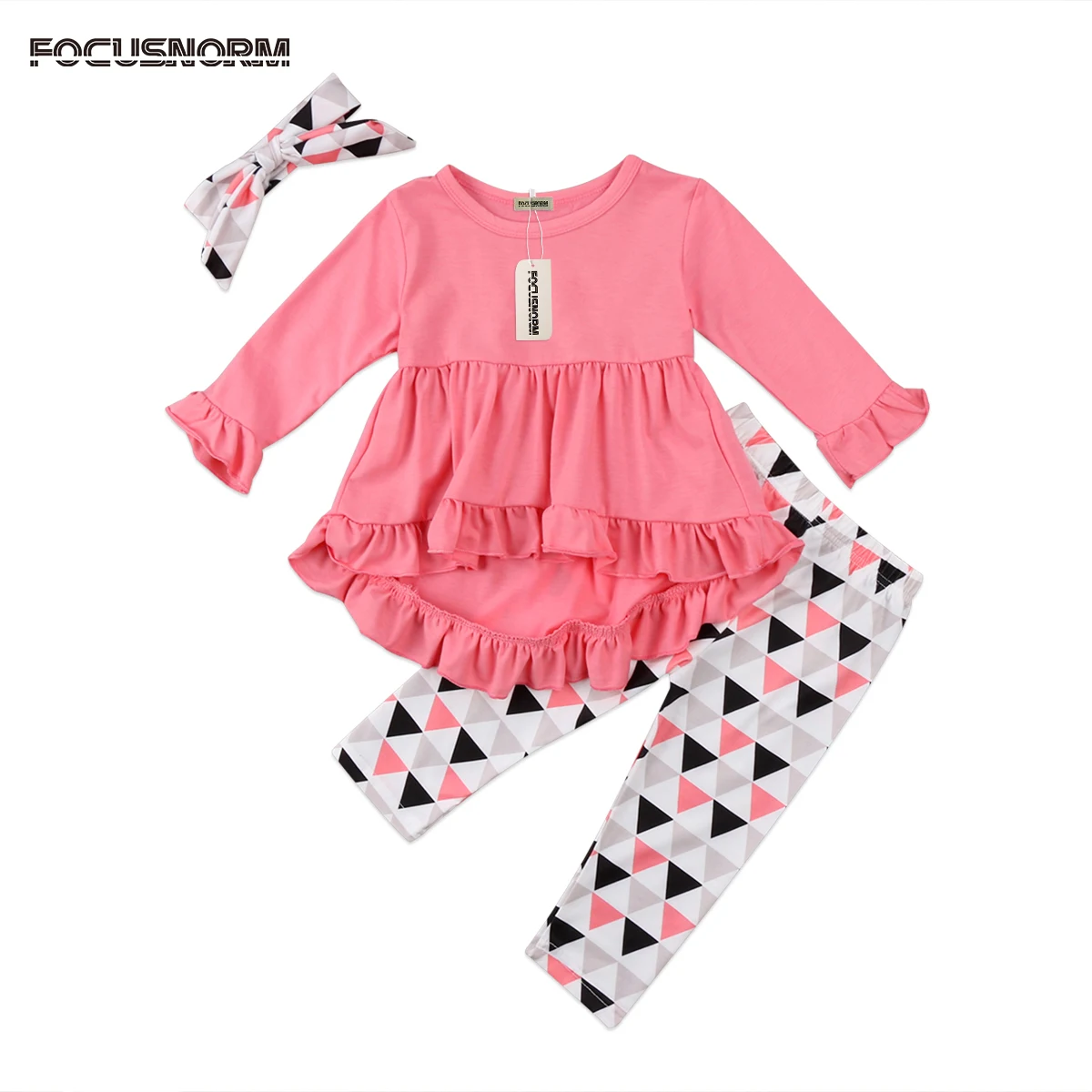 Детский хлопковый комплект из футболки и длинных брюк с принтом|cotton set|long sleeve setgirls