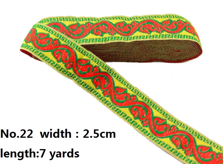 7 ярдов/партия, Новое поступление, национальная лента для одежды, костюм, кружевная ткань, ручная работа, шитье, свадебный аксессуар для украшения, кружевная лента - Цвет: No.22