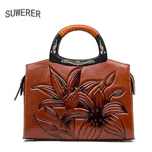 Китайская ветряная кожаная сумка с принтом, Винтажная сумочка в этническом стиле, женская сумка через плечо