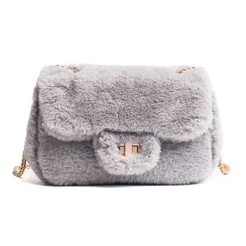 

2017 winter all-match fur fashion women shoulder bag women bags designer chain women messenger bags